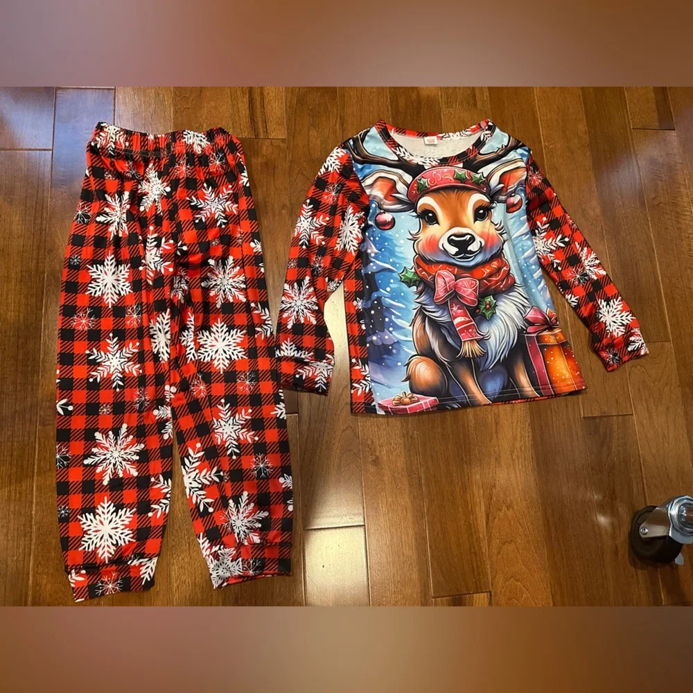 Kids Holiday Pajama Set – Size 5T Boy – Christmas Tree Print